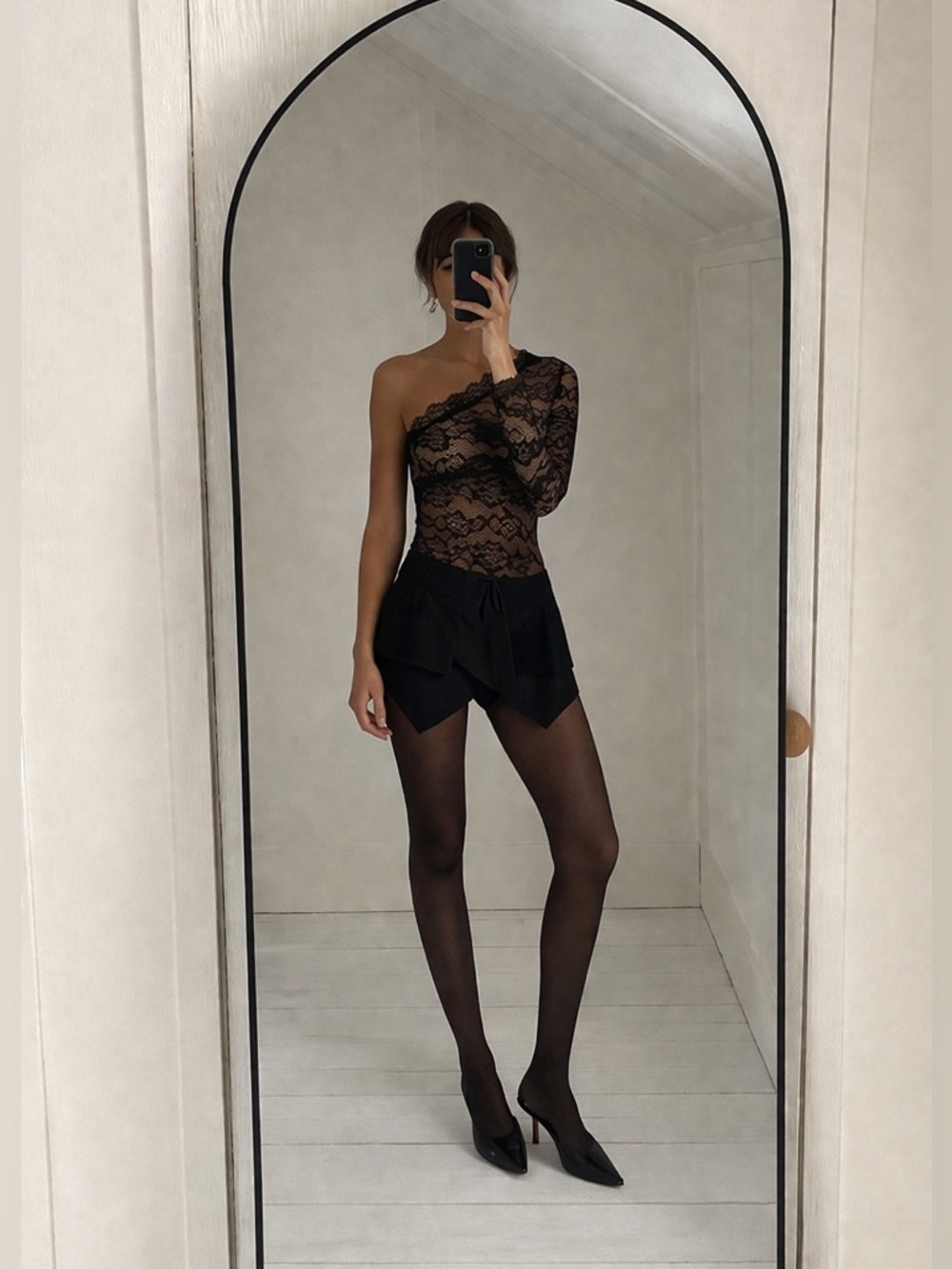 More To Come Black Lace bodysuit size Small.
